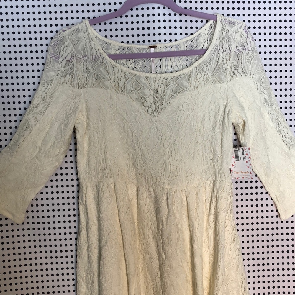 Free People Crochet Lace Skater Mini Dress